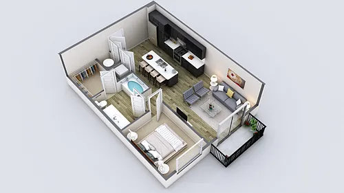 Floor plan One-Bedroom Apartment (A1)
