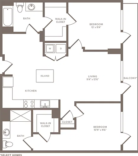 Floor plan B7a -2x2