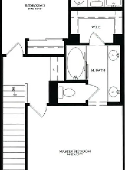 3rd Floor Floorplan - 2 Master Suites with full bathrooms included in each room
