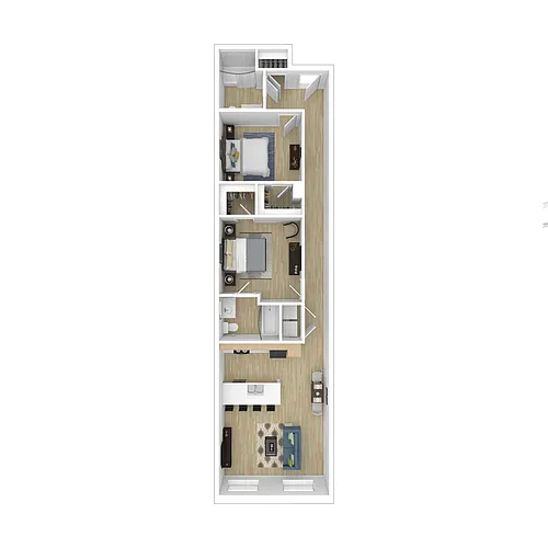 Floor plan Two Bed / Two Bath