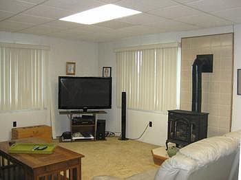 Nice family room includes its' own heating system