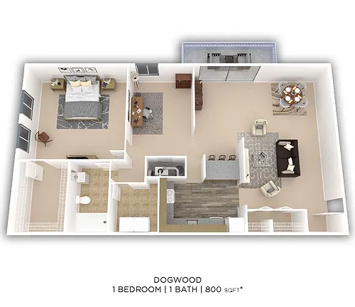 Floor plan One Bedroom - 798 sqft