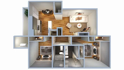 Floor plan 2bed 2 bath