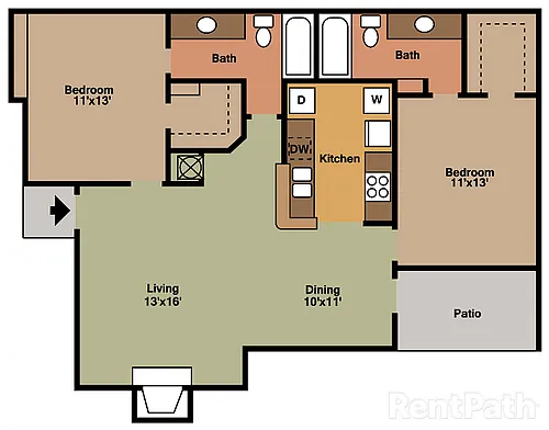 Floor plan Furnished 2 Bed