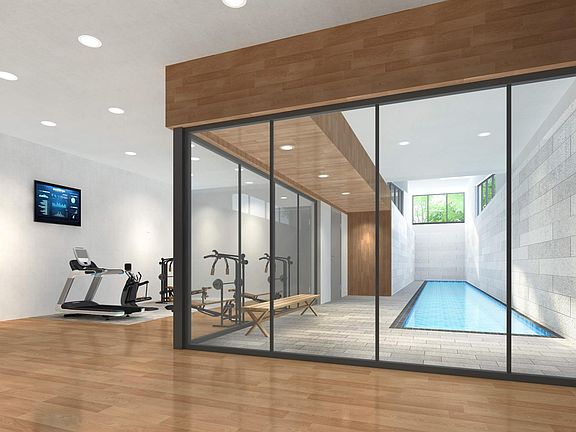 Optional indoor linear swimming pool