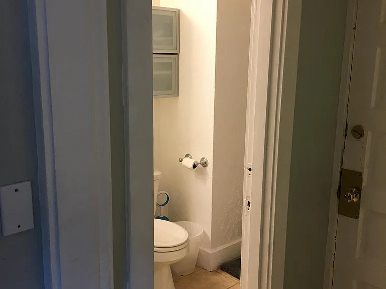 Door to bathroom
