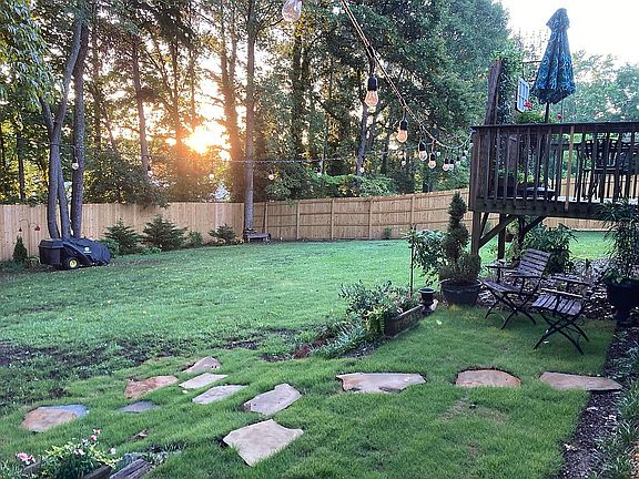 Beautiful private backyard. 