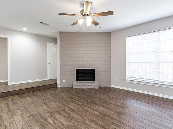 Fireplace and entrance