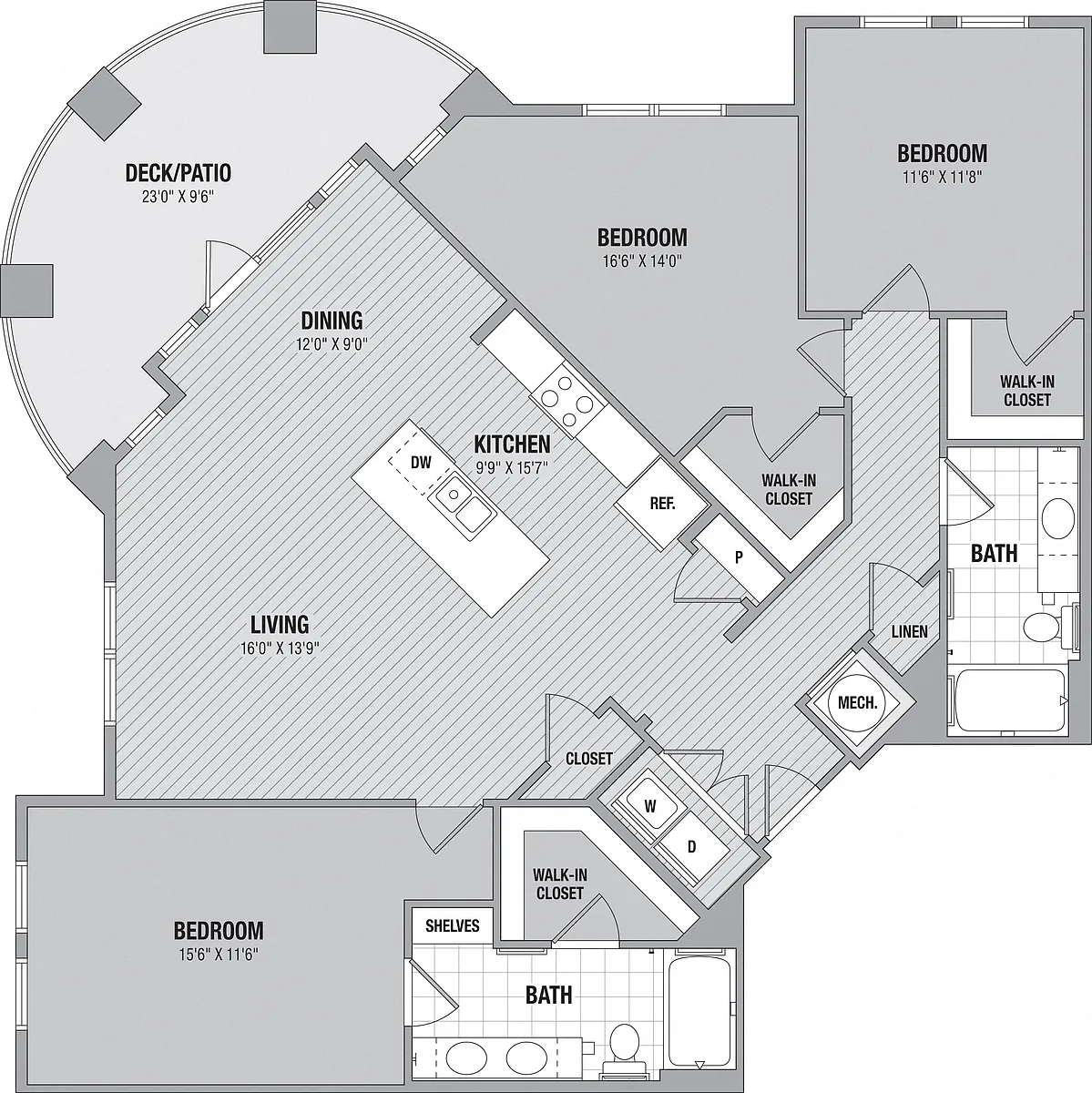 Floor plan Cypress 3 Bed/2 Bath
