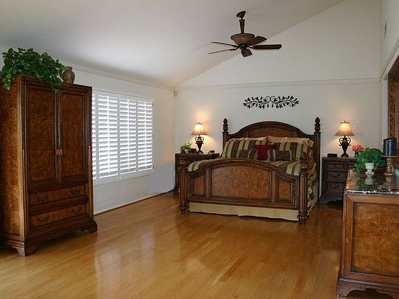Spacious master bedroom with fireplace