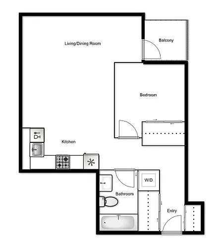 Floor plan 1 Bed 1 Bath I
