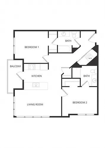 Floor plan Frederick 2E 2x2