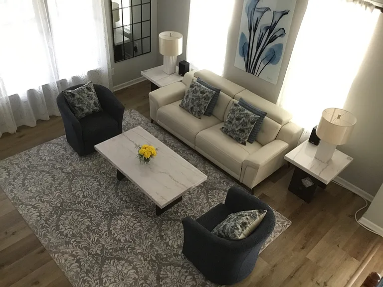 Living room with leather recliners