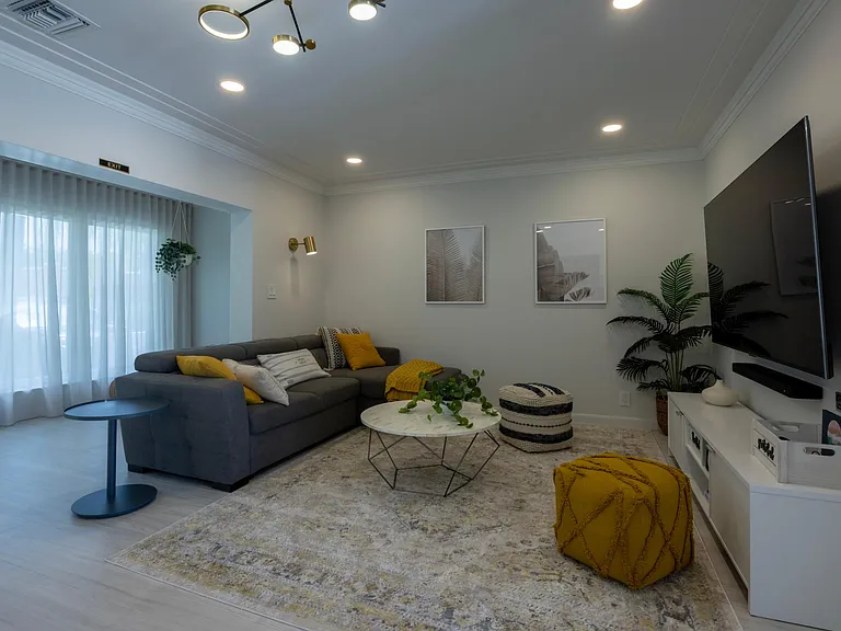 Living area. Sofa bed.