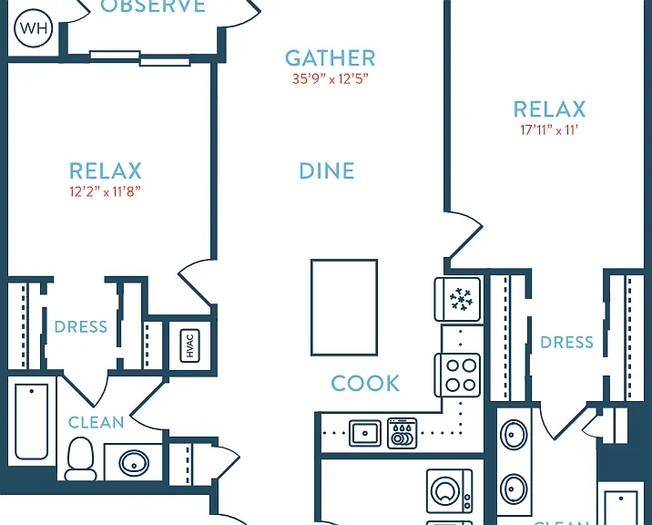1269 Tea House B13 Floorplan Diagram
