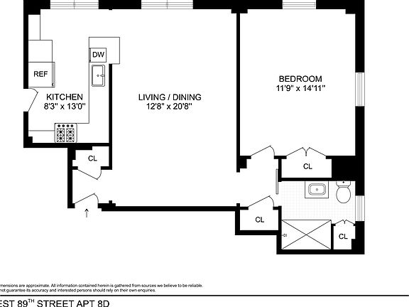 2nd image of 304 W 89th St #8D