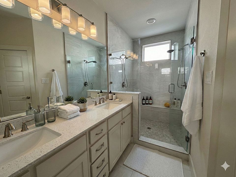 Master bathroom. Staged with Gemini 3.0
