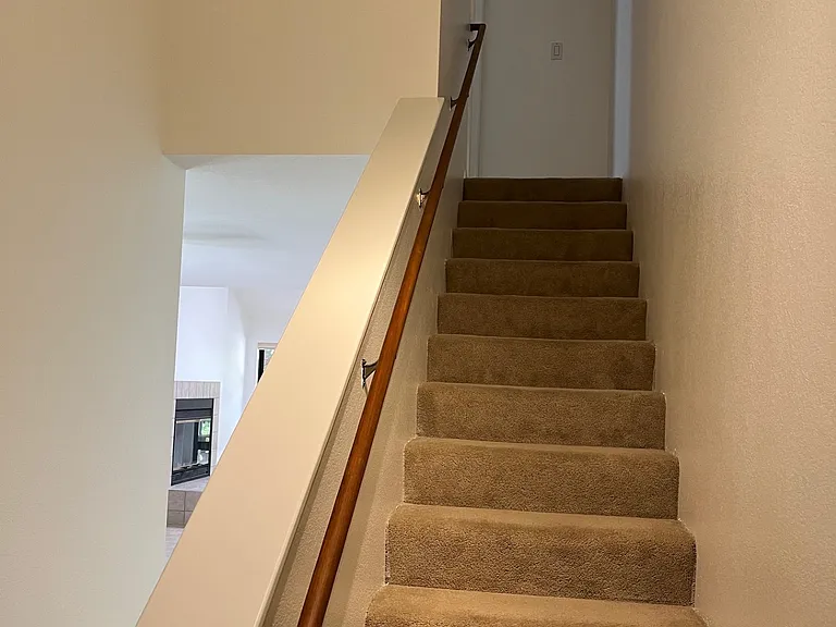 Looking up stairs