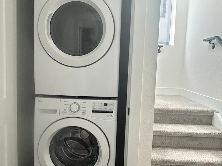 full size washer and dryer on second floor