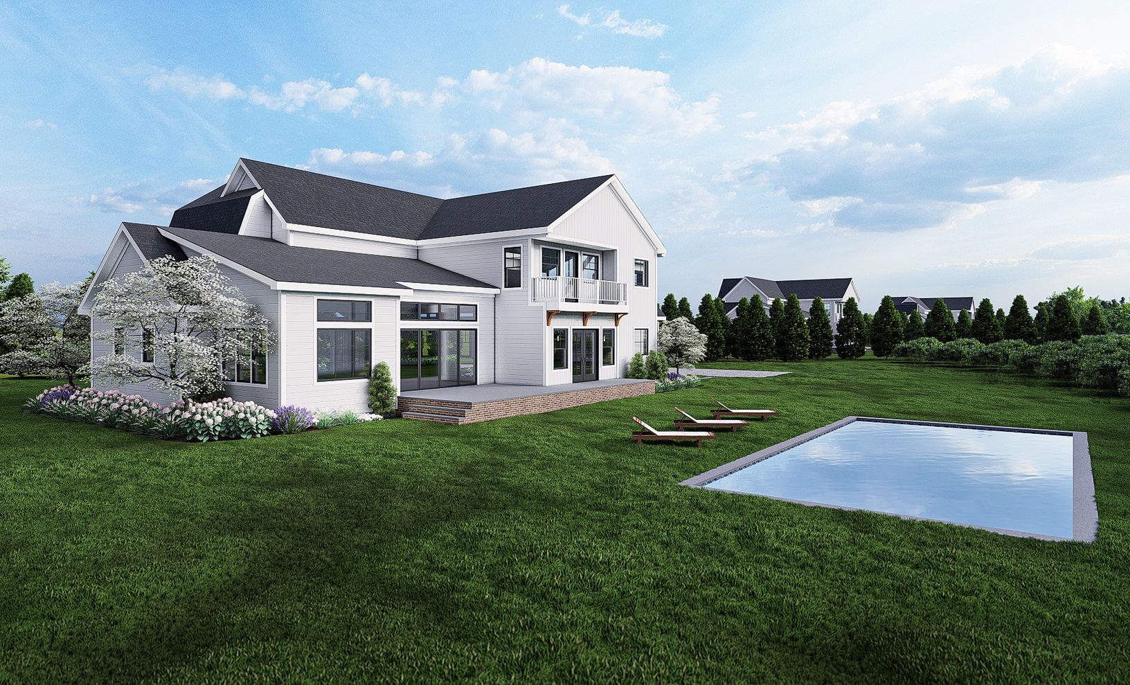 Rear View w/Pool