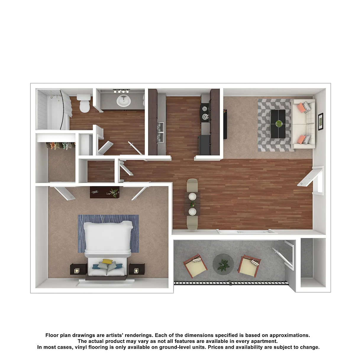Floor plan 1B-1BTH