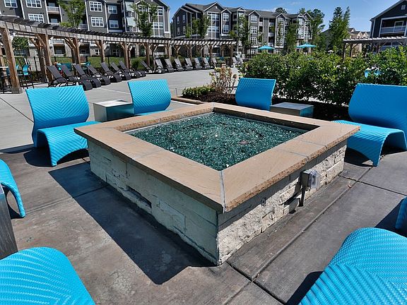 Fire pit at pool
