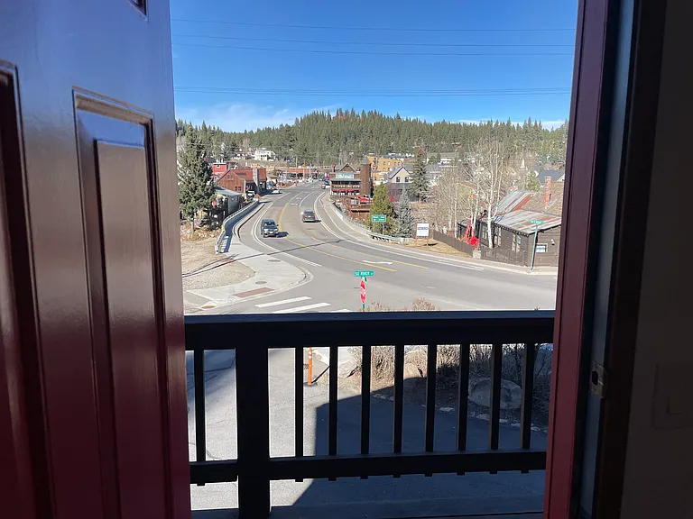 Door to front deck from master bedroom