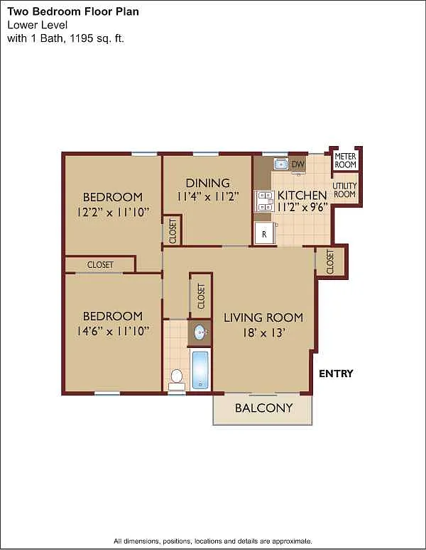 Floor plan $1.86/sq.ft. - Two Bedroom