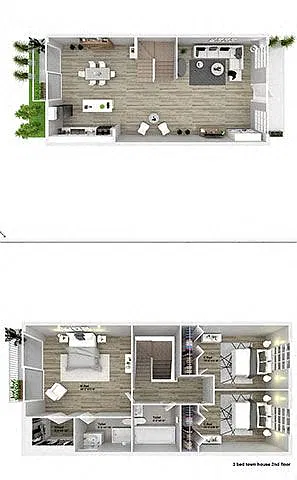 Floor plan 3 Bedroom Townhouse