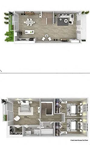 Floor plan 3 Bedroom Townhouse