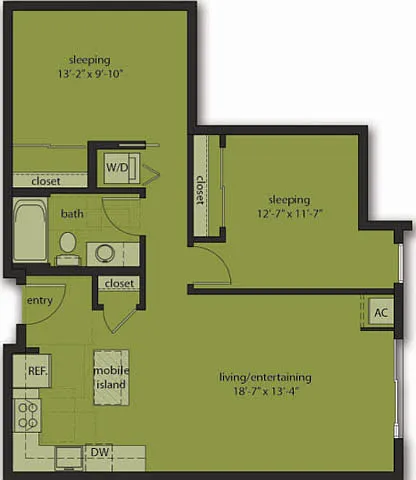 Floor plan Two Bedroom D2
