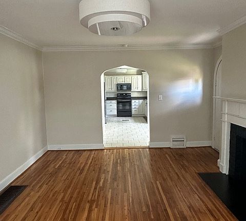 View from living room to kitchen