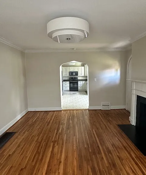 View from living room to kitchen