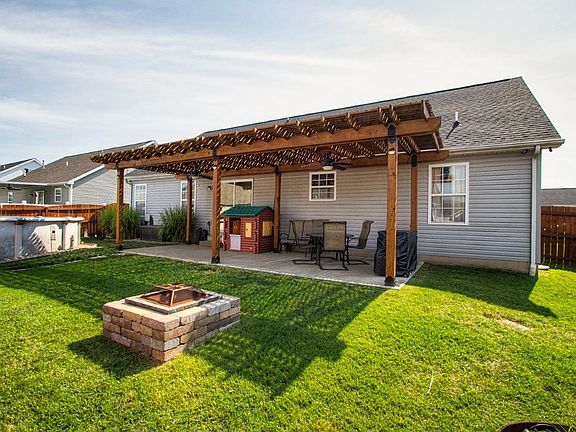 Back patio with firepit