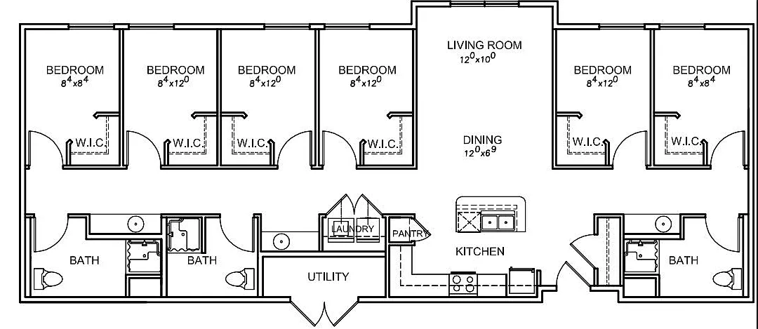 Floor plan Tower 6 bed 3 bath