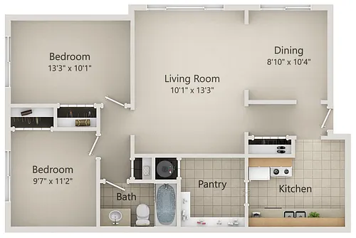 Floor plan 2 Bedroom