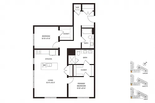 Floor plan Two Bedroom C3
