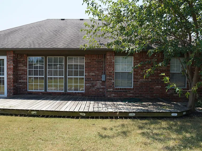 Large deck in backyard
