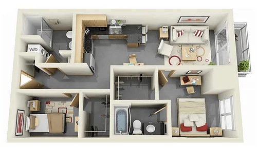 Floor plan 2 Bedroom X