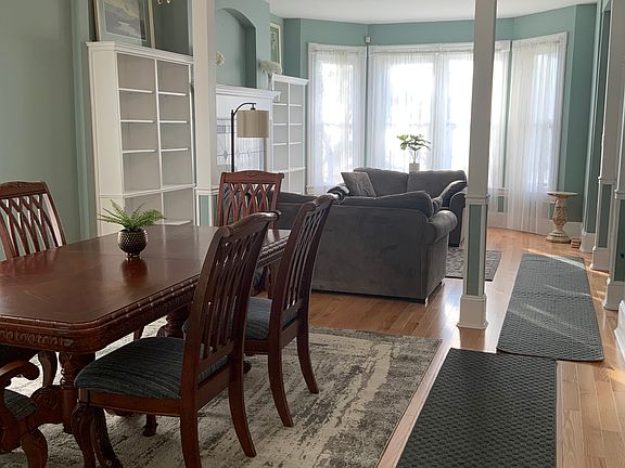 Dining area and living room