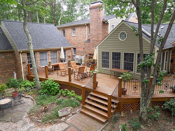 Deck, custom iron railings