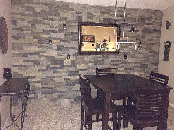 dining room with stone added