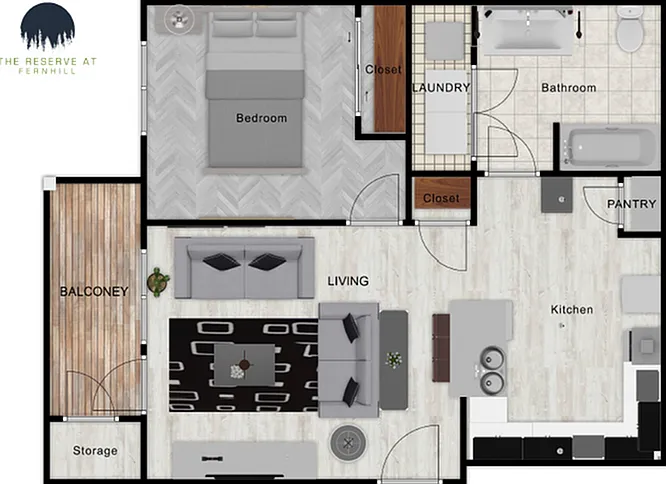One Bedroom 2D Floor Plan One Bedroom 2D Floor Plan
