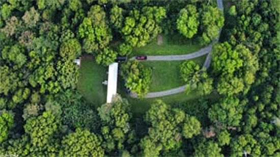 Overhead shot of property.