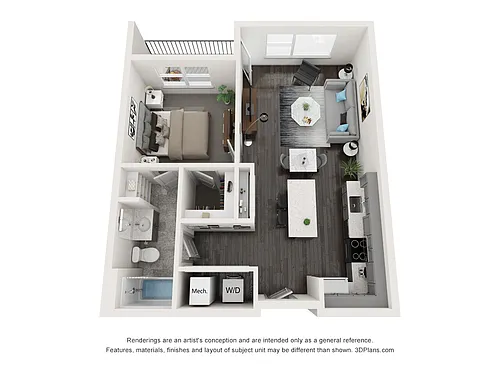 Floor plan 1B1 - Apartment