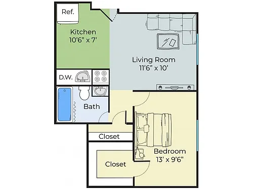Floor plan One Bedroom