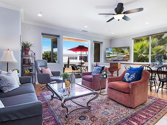 Living room opens up to balcony