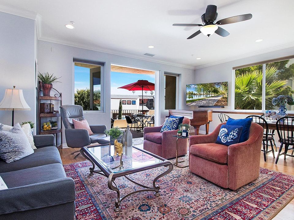 Living room opens up to balcony