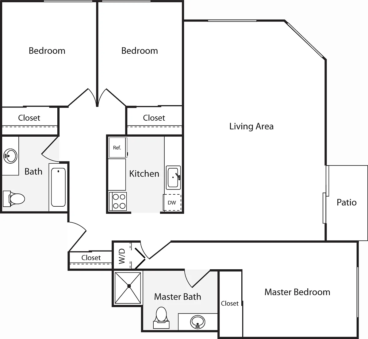 Floor plan 3+ Bedrooms C with WD