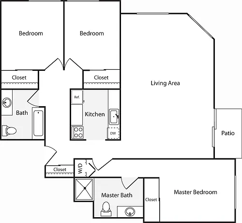 Floor plan 3+ Bedrooms C with WD